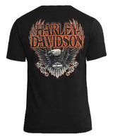 Harley-Davidson® Men's Eagle Piston Short Sleeve Crew-Neck Cotton T-Shirt - Black