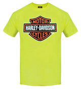 Harley-Davidson® Men's Elongated Bar & Shield Safety Green T-Shirt. 30291737