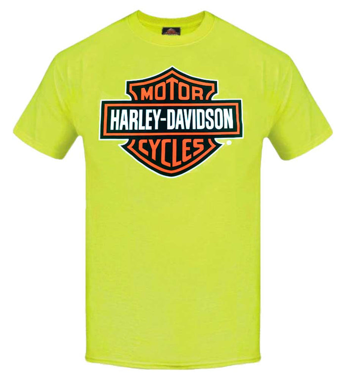 Harley-Davidson® Men's Elongated Bar & Shield Safety Green T-Shirt. 30291737