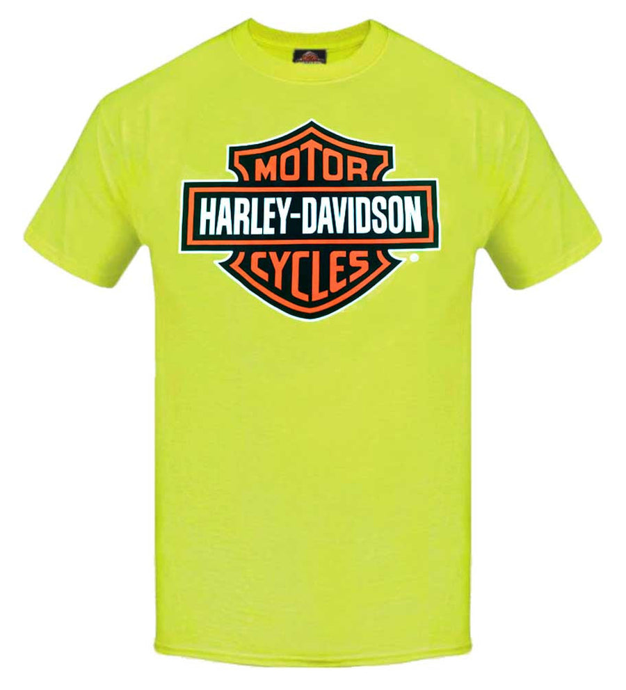Harley-Davidson® Men's Elongated Bar & Shield Safety Green T-Shirt. 30291737