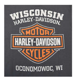 Harley-Davidson® Men's Long Sleeve Orange Bar & Shield Grey Shirt 30291963