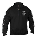 Harley-Davidson® Men's Lightning Crest 1/4 Zip Cadet Pullover Sweatshirt, Black