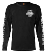 Harley-Davidson® Men's Skull Lightning Crest Graphic Long Sleeve Shirt, Black