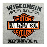 Harley-Davidson® Men's Tee, Distressed Bar & Shield T-Shirt, Gray 30296597