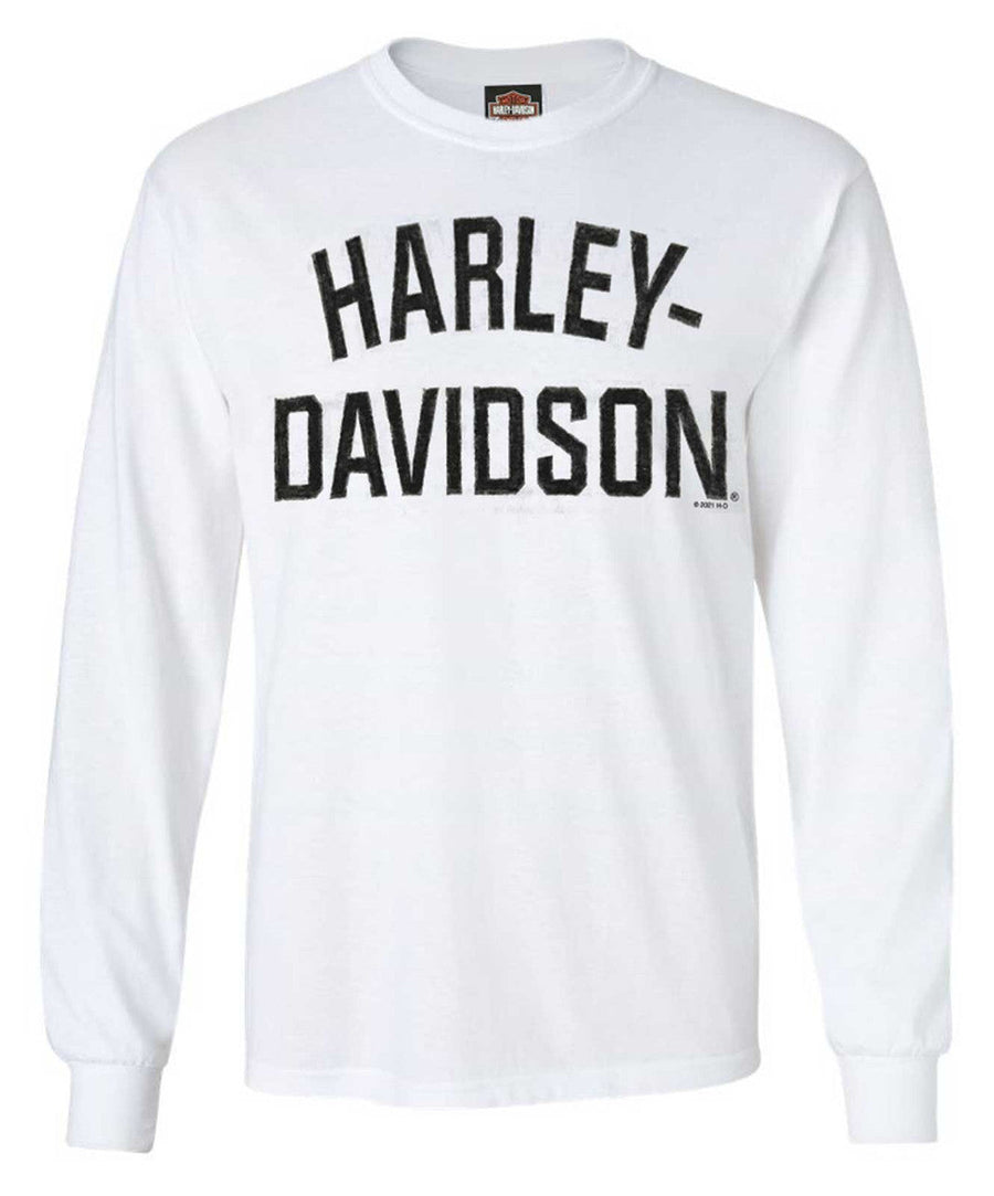 Harley-Davidson® Men's Shirt, Heritage H-D Script Long Sleeve, White 30296634