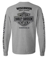 Harley-Davidson® Men's Shirt, Willie G Skull Long Sleeve Tee, Gray 30296651