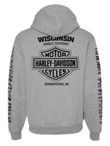 Harley-Davidson® Men's Zippered Sweatshirt Jacket H-D Skull Hoodie Gray 30296653