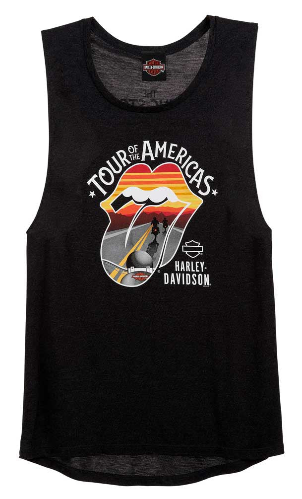 Harley-Davidson® Women's Rolling Stones America Tour Sleeveless Tank Top - Black