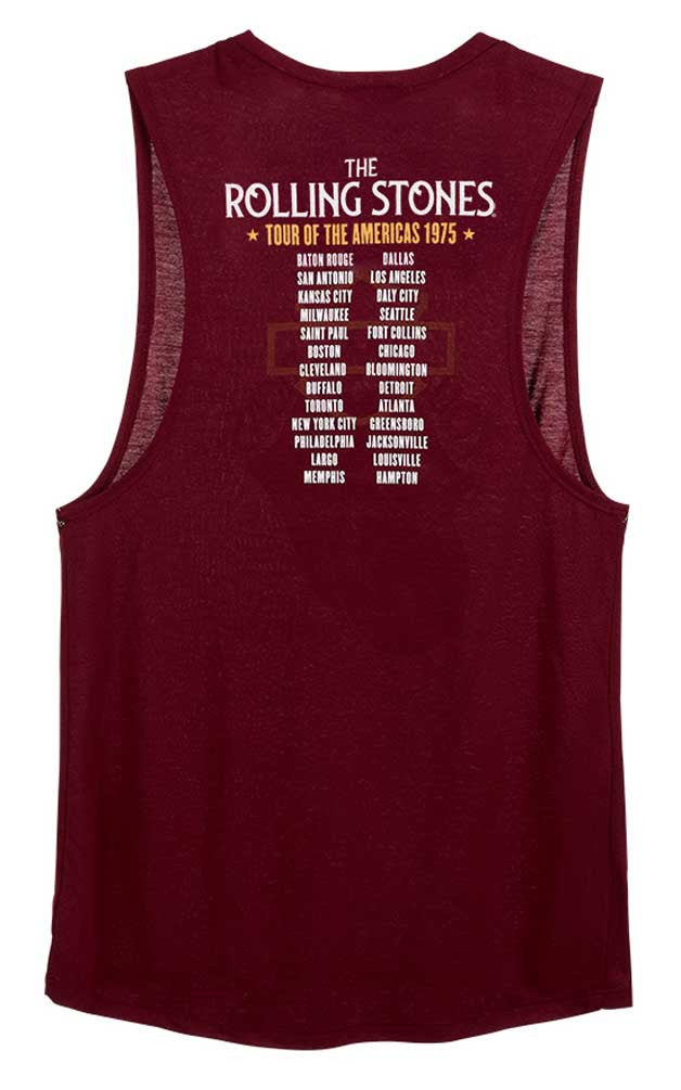 Harley-Davidson® Women's Rolling Stones America Tour Sleeveless Tank Top - Maroon