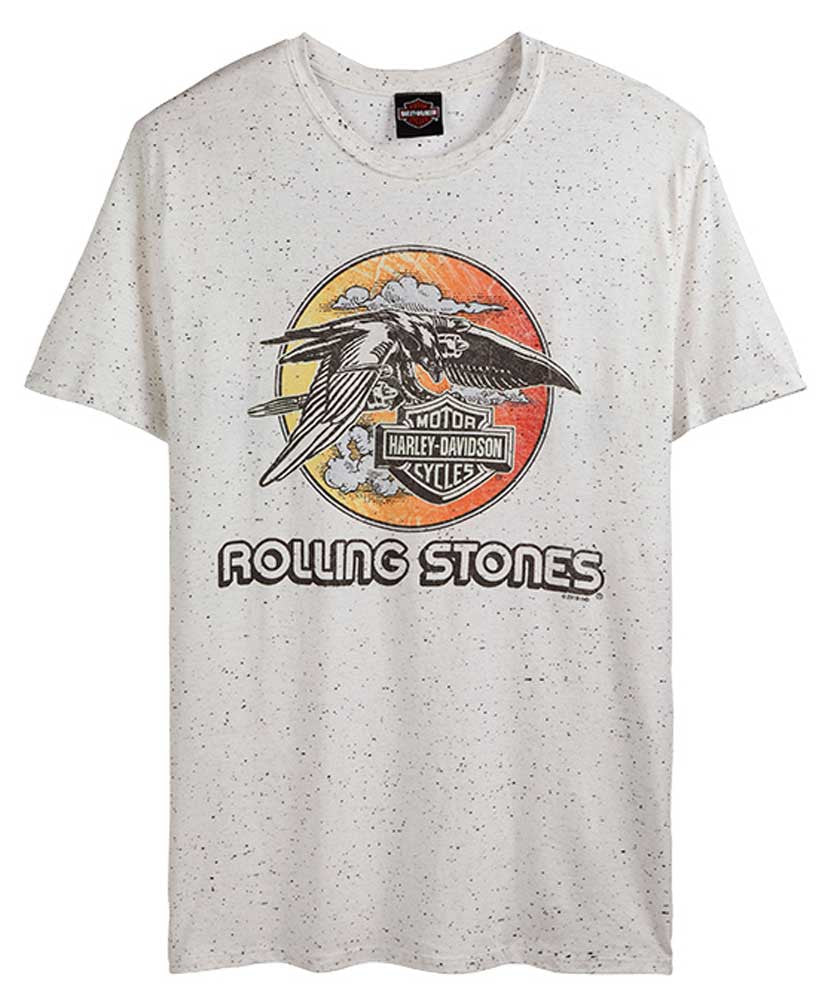 Harley-Davidson® Men's Rolling Stones Jet Eagle Short Sleeve Tee - Cream Fleck