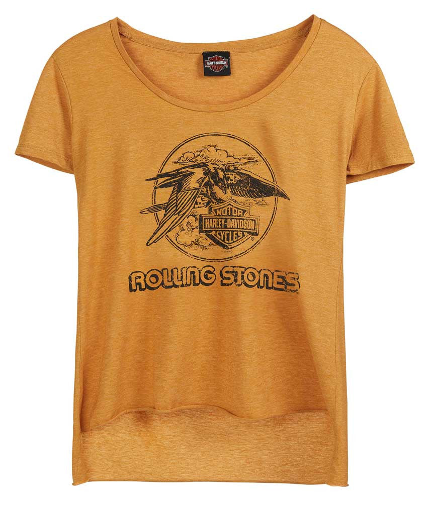 Harley-Davidson Women's Rolling Stones Jet Eagle Short Sleeve High-Low Hem Tee