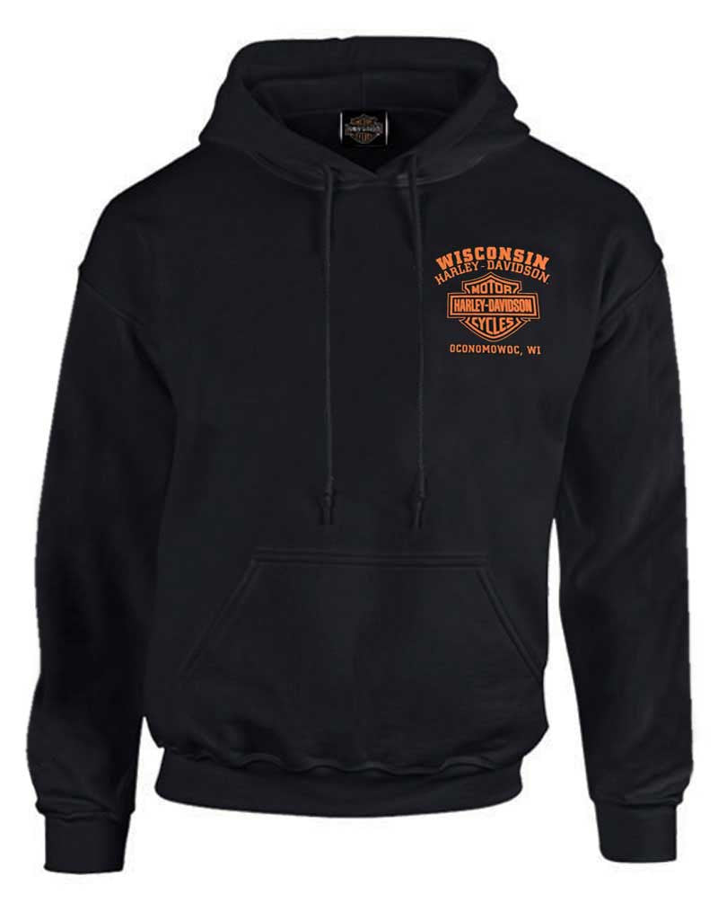 Harley-Davidson® Men's Custom Freedom Fleece Pullover Hoodie - Solid Black