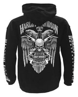 Harley-Davidson® Men's Lightning Crest Pullover Hooded Sweatshirt, Black