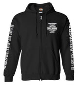 Harley-Davidson® Men's Lightning Crest Full-Zippered Hooded Sweatshirt, Black