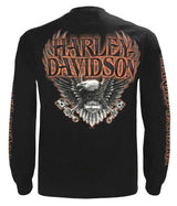 Harley-Davidson® Men's Eagle Piston Long Sleeve Crew Shirt, Black 30299947