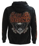 Harley-Davidson® Men's Eagle Piston Long Sleeve Full-Zip Hoodie, Black 30299950