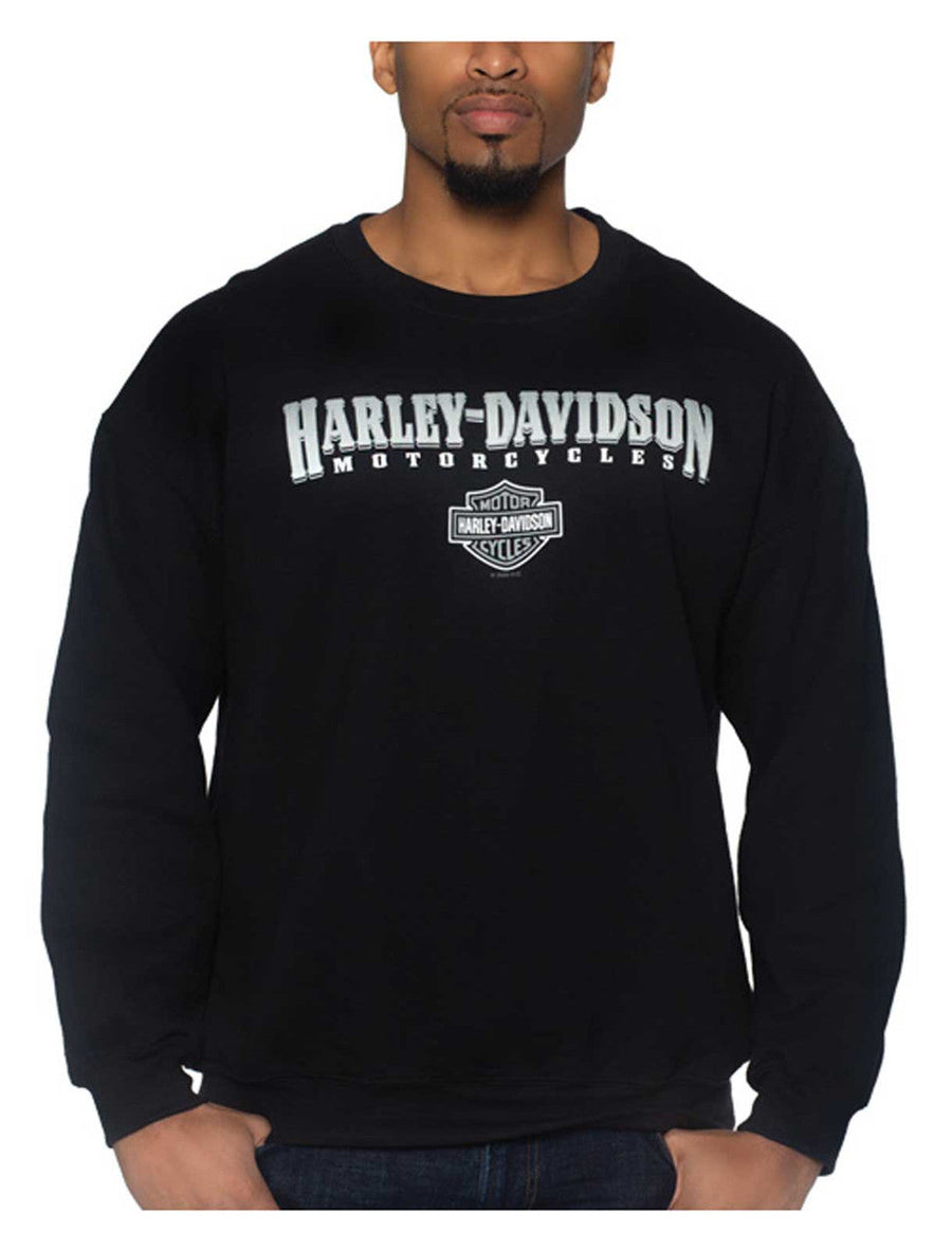 Harley-Davidson® Men's Crest Poly-Blend Crew-Neck Pullover Fleece Sweatshirt