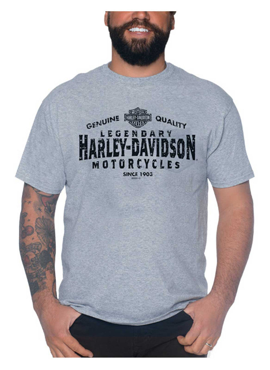 Harley-Davidson® Men's Post Credits Chest Pocket Short Sleeve T-Shirt - Gray