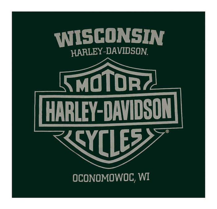 Harley-Davidson® Men's Firepower Long Sleeve Crew-Neck Cotton Shirt - Green