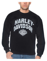 Harley-Davidson® Men's Streamer Crew-Neck Pullover Fleece Sweatshirt - Black