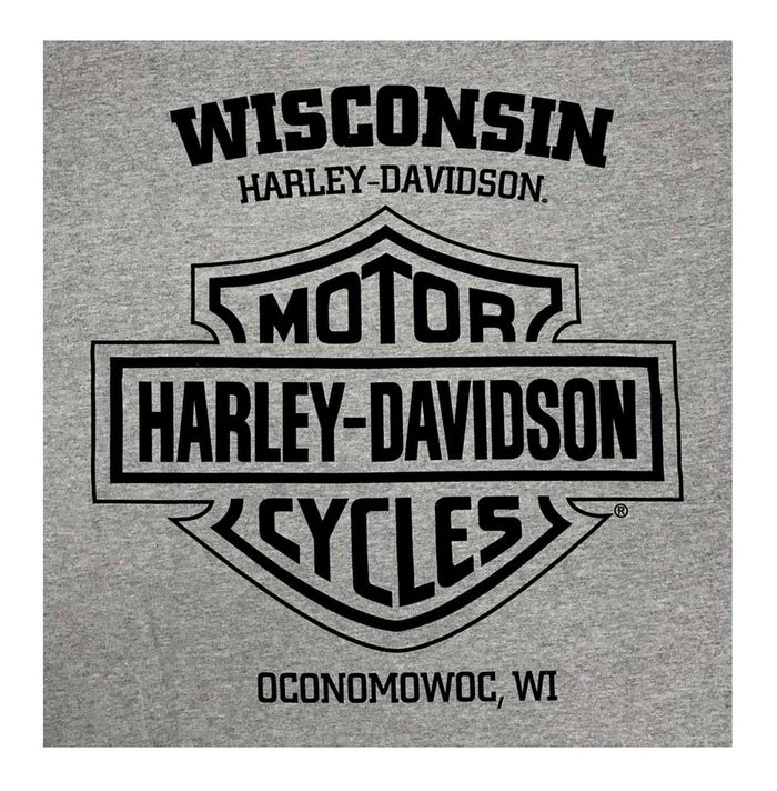Harley-Davidson® Men's Racing Power Tri-Blend Short Sleeve T-Shirt, Heather Gray
