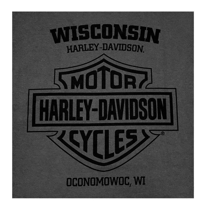 Harley-Davidson Men's Gas Cap Chest Pocket Short Sleeve T-Shirt - Charcoal Gray