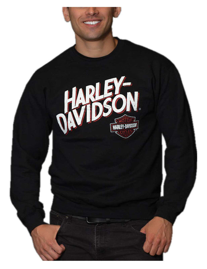 Harley-Davidson® Men's Profound Poly-Blend Crew-Neck Pullover Fleece Sweatshirt