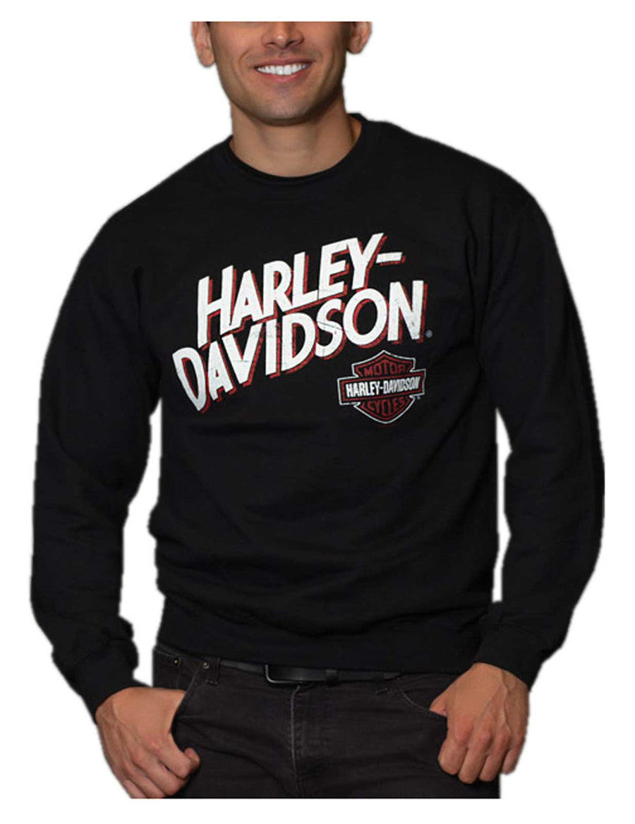 Harley-Davidson® Men's Profound Poly-Blend Crew-Neck Pullover Fleece Sweatshirt
