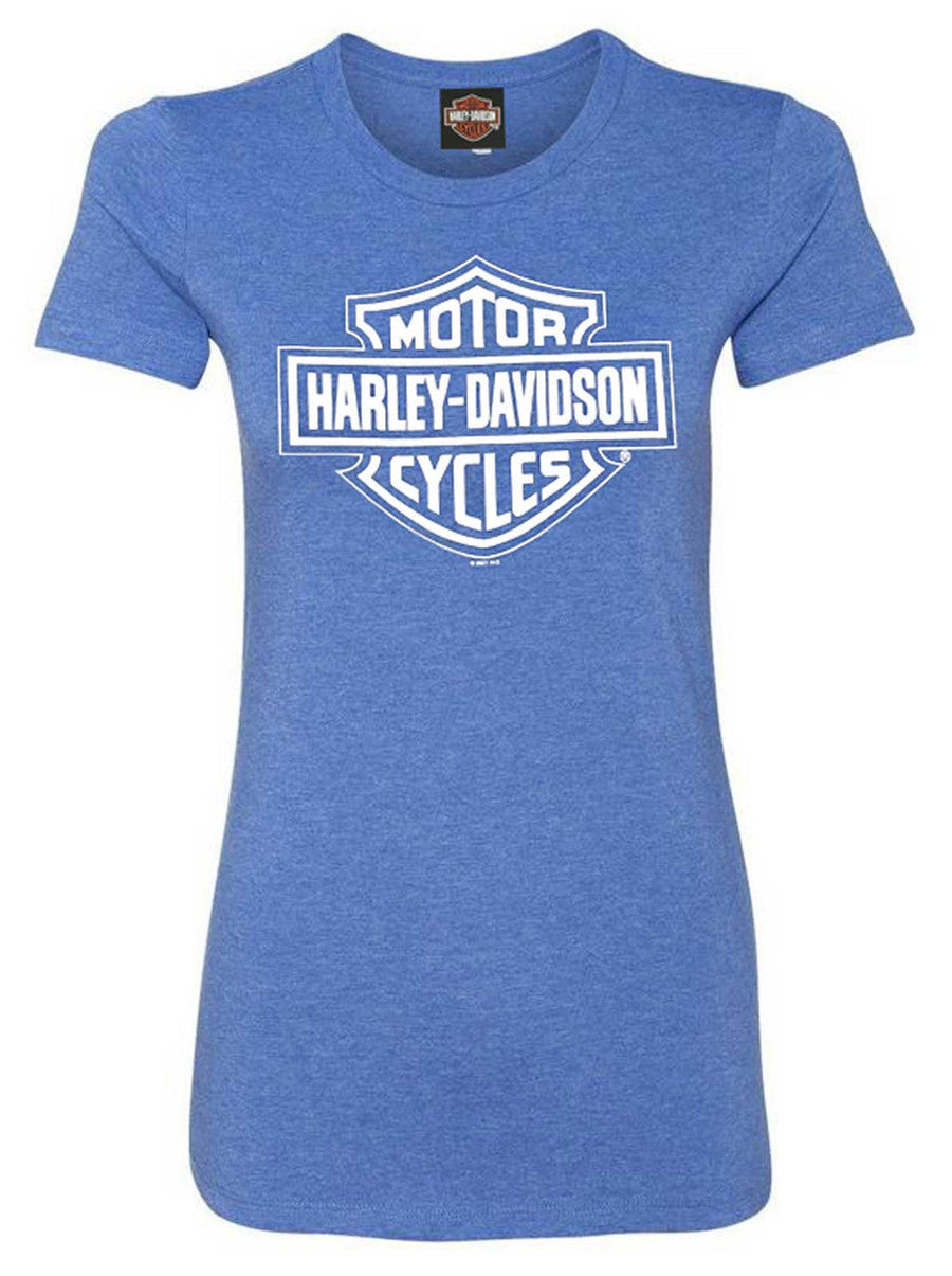 Harley-Davidson Women's Blue Reign B&S Short Sleeve Crew-Neck Tee - Royal