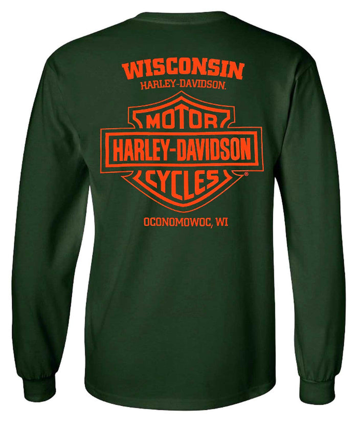 Harley-Davidson® Men's Dial Speed & Power Long Sleeve Crew-Neck Shirt - Green