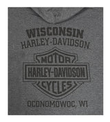Harley-Davidson® Men's Sentinel H-D Zip-Up Cotton-Blend Hoodie, Charcoal Heather