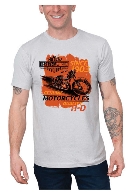 Harley-Davidson® Men's Swiftly Bike Short Sleeve Cotton Crew-Neck T-Shirt - Gray