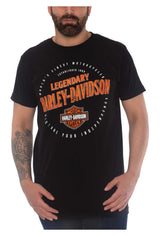 Harley-Davidson® Men's Lock Crew-Neck Short Sleeve Cotton T-Shirt - Black