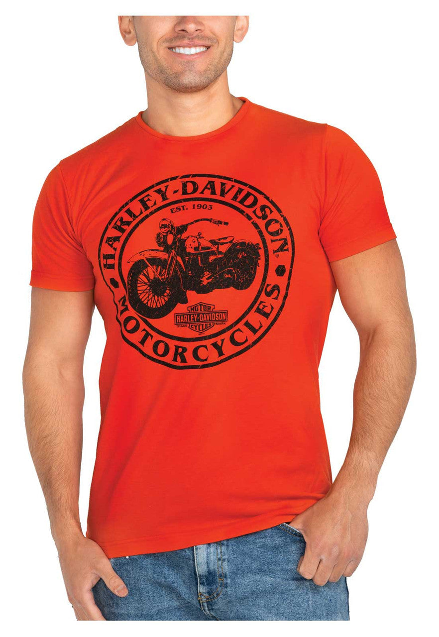 Harley-Davidson® Men's Guest Ride Crew-Neck Short Sleeve Cotton T-Shirt - Orange