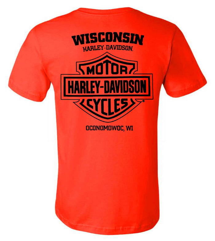 Harley-Davidson® Men's Guest Ride Crew-Neck Short Sleeve Cotton T-Shirt - Orange