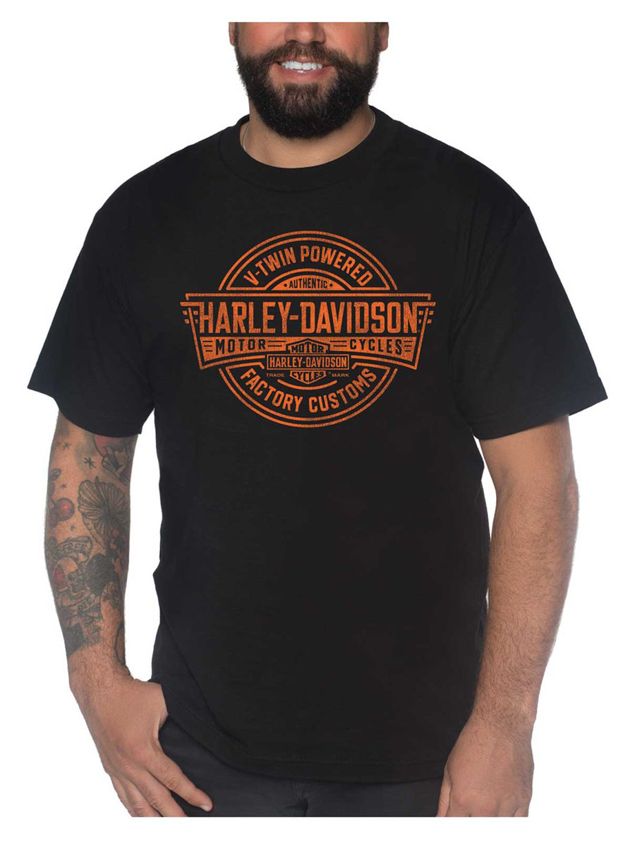 Harley-Davidson Men's Transmission Crew-Neck Short Sleeve Cotton T-Shirt - Black