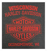 Harley-Davidson® Men's Oil Sign Long Sleeve Crew-Neck Shirt - Heather Gray