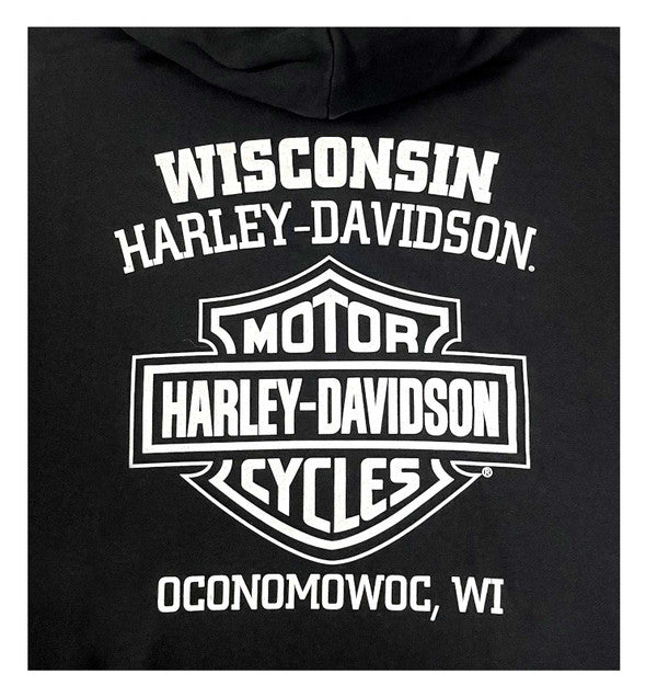 Harley-Davidson® Men's Forged Bar & Shield Pullover Fleece Hoodie, Black