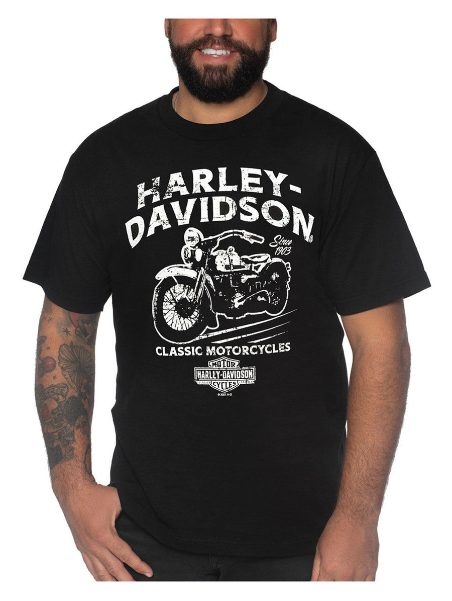 Harley-Davidson® Men's Profit Short Sleeve Crew-Neck Cotton T-Shirt, Solid Black