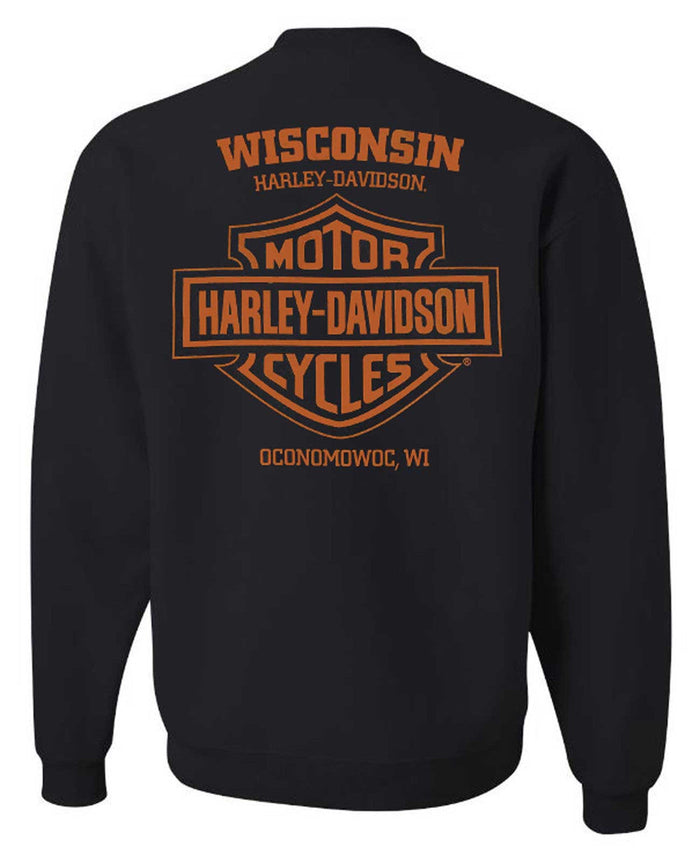 Harley-Davidson® Men's All In Crew-Neck Pullover Fleece Sweatshirt - Black