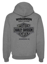 Harley-Davidson® Men's Fading Bar & Shield Pullover Fleece Hoodie - Heather Gray