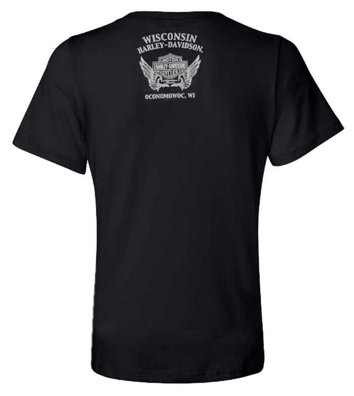 Harley-Davidson Women's Part Ways H-D Short Sleeve Scoop Neck Tee - Black