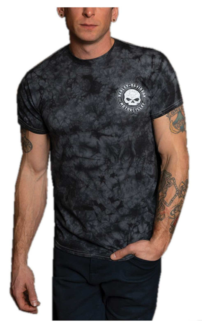 Harley-Davidson® Men's Spike Shock Short Sleeve Cotton T-Shirt - Black Wash
