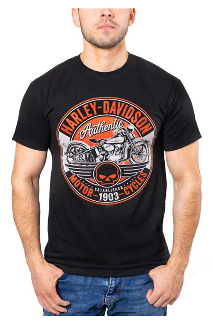 Harley-Davidson® Men's Rite Crew-Neck Short Sleeve Cotton T-Shirt - Black