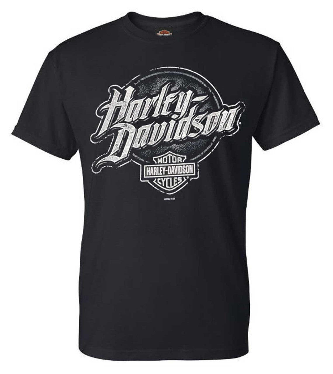 Harley-Davidson® Men's Badge Rust Crew-Neck Short Sleeve Cotton Shirt - Black