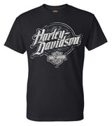 Harley-Davidson® Men's Badge Rust Crew-Neck Short Sleeve Cotton Shirt - Black