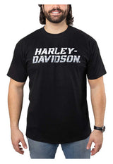 Harley-Davidson® Men's Chrome Grit Short Sleeve Crew-Neck T-Shirt - Black