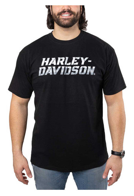 Harley-Davidson® Men's Chrome Grit Short Sleeve Crew-Neck T-Shirt - Black