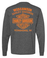 Harley-Davidson® Men's Summer Willie G Skull Long Sleeve Shirt - Charcoal