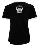 Harley-Davidson® Women's Collegiate Short Sleeve Ringer Tee - Black/White
